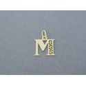 Zlatý prívesok písmeno M žlté zlato vzorovaný VDI037Z 14 karátov 585/1000 0.37g