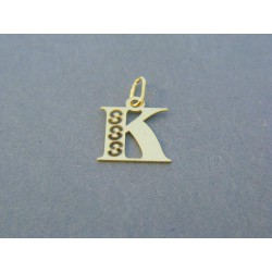 Zlatý prívesok písmeno K žlté zlato vzorovaný VDI033Z 14 karátov 585/1000 0.33g