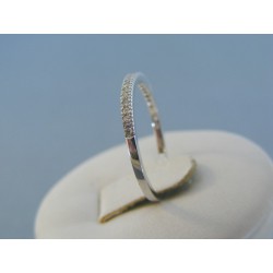 Strieborný dámsky prsteň jemný vzor kamienky DPS54111 925/1000 1.11g