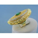 Zlatý dámsky prsteň žlté biele zlato zelený kameň DP61551V 14 karátov 585/1000 5.51g