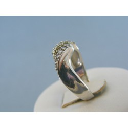 Strieborný dámsky prsteň zaujímavy tvar kamienky DPS52453 925/1000 4.53g