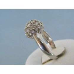 Strieborný dámsky prsteň ozdoba gulička s kamienkami DPS60552 925/1000 5.52g
