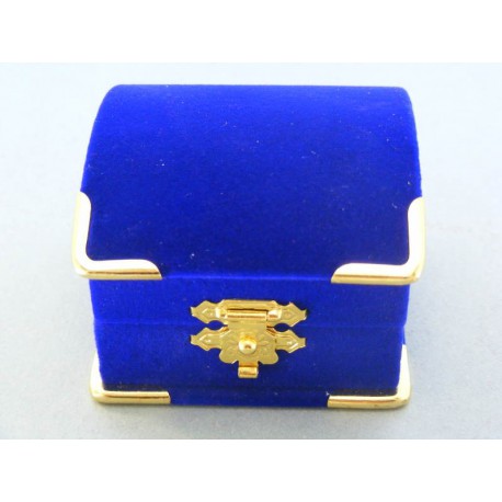 Zamatová krabička truhlica bordová modrá D390