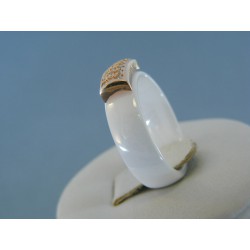Strieborný dámsky prsteň kamienky keramika DPS52466 925/1000 4.66g
