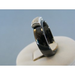 Strieborný dámsky prsteň keramika kamienky DPS57501 925/1000 5.01g