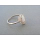 Zlatý dámsky prsteň biele zlato bielý opál DP53236B 14 karátov 585/1000 2.36g