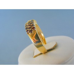 Zlatý dámsky prsteň žlté zlato český granát DP59330Z 14 karátov 585/1000 3.30g
