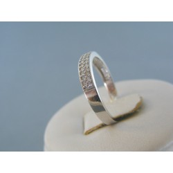 Zlatý dámsky prsteň biele zlato jemne kamienky VP54200B 14 karátov 585/1000 2.00g
