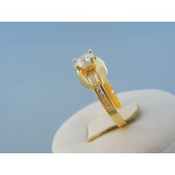Zlatý dámsky prsteň žlté zlato kamienky DP55352Z 14 karátov 585/1000 3.52g