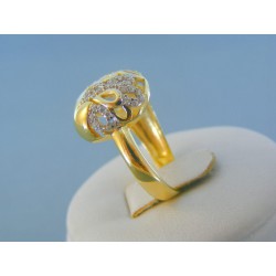 Zlatý dámsky prsteň žlté zlato zdobený kamienkami DP56421Z 14 karátov 585/1000 4.21g