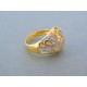 Zlatý dámsky prsteň žlté zlato zdobený kamienkami DP56421Z 14 karátov 585/1000 4.21g