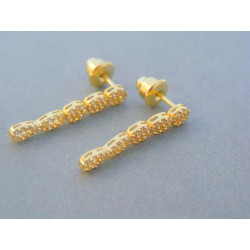 Zlaté dámske náušnice žlté zlato šrubovačky kamienky VA258Z 14 karátov 585/1000 2.58g