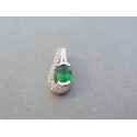 Strieborný dámsky prívesok zelený kameň VIS145 925/1000 1.45g