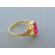 Zlatý dámsky prsteň žlté červené zlato červený kameň DP62341V 14 karátov 585/1000 3.41g