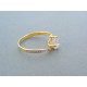 Zlatý dámsky prsteň žlté biele zlato kamienky VP56181V 14 karátov 585/1000 1.81g