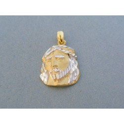 Zlatý prívesok tvár Ježiša žlté biele zlato VI173V 14 karátov 585/1000 1.73g