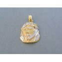Zlatý prívesok tvár Ježiša žlté biele zlato VI173V 14 karátov 585/1000 1.73g