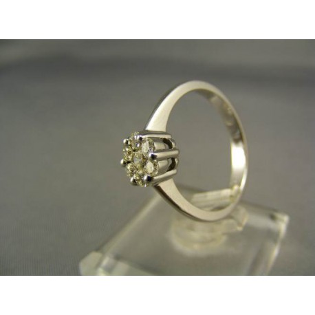 Diamantový prsteň biele zlato 18 karatové