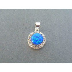 Strieborný dámsky prívesok s krásnym modrým opálom DIS122 925/1000 1.22g