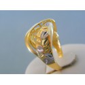 Zlatý dámsky prsteň vzorovaný žlté biele zlato DP59413V 14 karátov 585/1000 4.13g