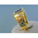 Zlatý pánsky prsteň žlté biele zlato kameň onyx DP69656V 14 karátov 585/1000 6.56g