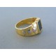 Zlatý pánsky prsteň žlté biele zlato kameň onyx DP69656V 14 karátov 585/1000 6.56g