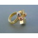 Zlatý dámsky prsteň žlté biele červené zlato DP52527V 14 karátov 585/1000 5.27g