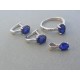 Strieborná dámska súprava náušnice prívesok prsteň modrý kameň DSS54647 925/1000 6.47g