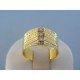 Zlatý dámsky prsteň žlté zlato vzorovaný kamienky DP59461Z 14 karátov 585/1000 4.61g