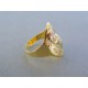 Zlatý dámsky prsteň žlté biele zlato vzorovaný DP58221V 14 karátov 585/1000 2.21g