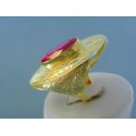 Zlatý dámsky prsteň veľký farebný kameň vzorovaný DP621083Z 14 karátov 585/1000 10.83g
