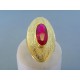 Zlatý dámsky prsteň veľký farebný kameň vzorovaný DP621083Z 14 karátov 585/1000 10.83g