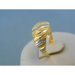 Zlatý dámsky prsteň vzorovaný žlté biele zlato DP57109V 14 karátov 585/1000 1.09g