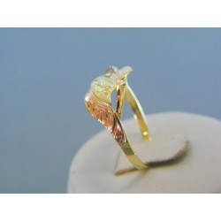 Zlatý dámsky prsteň vzorovaný žlté červené zlato DP62236V 14 karátov 585/1000 2.36g