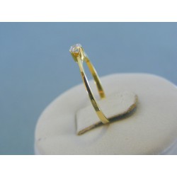 Zlatý dámsky prsteň jemný zirkón žlté zlato DP54111Z 14 karátov 585/1000 1.11g