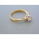Zlatý dámsky prsteň žlté biele zlato zirkón v korunke DP60301V 14 karátov 585/1000 3.01g