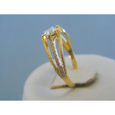 Zlatý dámsky prsteň žlté zlato zirkóny DP57260Z 14 karátov 585/1000 2.60g