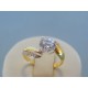 Zlatý dámsky prsteň žlté biele zlato zirkón v korunke DP55229V 14 karátov 585/1000 2.29g