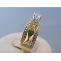 Zlatý dámsky prsteň žlté biele zlato zirkóny VP58418V 14 karátov 585/1000 4.18g