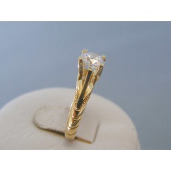 Zlatý dámsky prsteň vzorovaný žlté zlato zirkóny VP51265Z 14 karátov 585/1000 2.65g