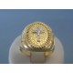 Zlatý pánsky prsteň biele žlté zlato krížik VP68708V 14 karátov 585/1000 7.08g
