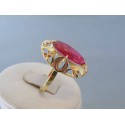 Zlatý dámsky prsteň vzorovaný červené žlté zlato VP62437V 14 karátov 585/1000 4.37g