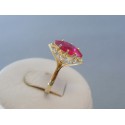 Zlatý dámsky prsteň žlté zlato ružový zirkón VP57179Z 14 karátov 585/1000 1.79g