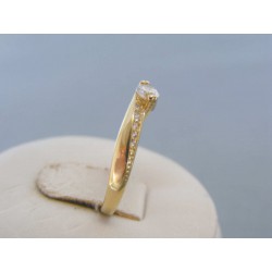 Zlatý dámsky prsteň kamienky žlté zlato DP53165Z 14 karátov 585/1000 1.65g