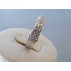 Zlatý dámsky prsteň biele zlato zirkóny DP55298B 14 karátov 585/1000 2.98g