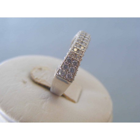 Zlatý dámsky prsteň biele zlato zirkóny DP55298B 14 karátov 585/1000 2.98g