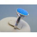 Strieborný dámsky prsteň modrý opál DPS53493 925/1000 4.93g
