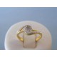 Zlatý dámsky prsteň žlté zlato biele zirkóny DP53178Z 14 karátov 585/1000 1,78g