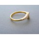 Zlatý dámsky prsteň žlté zlato biele zirkóny DP53178Z 14 karátov 585/1000 1,78g
