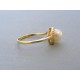Zlatý dámsky prsteň perla zirkóny žlté zlato DP56242Z 14 karátov 585/1000 2,42g